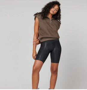 Spanx Faux Leather Biker Shorts - Size Medium